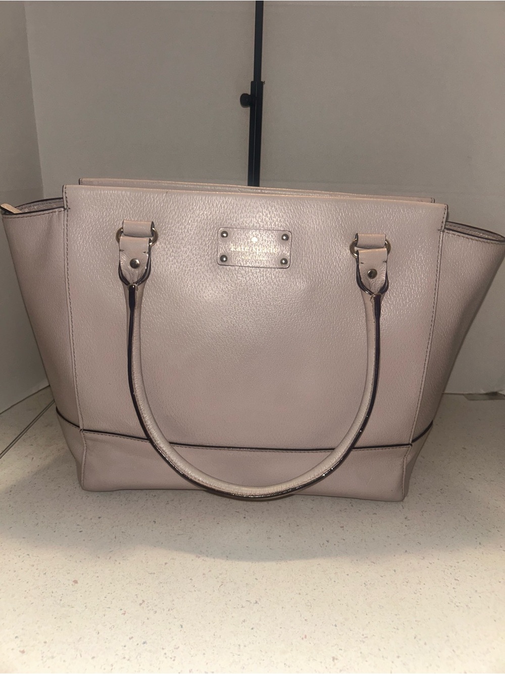 kate spade cream/beige pebble leather tote